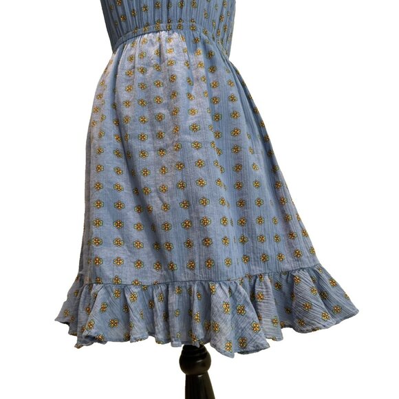 Paris Atelier &Other Stories Dress 100% cotton Blue Sleeveless BOHO size 4 fairy - Picture 8 of 15